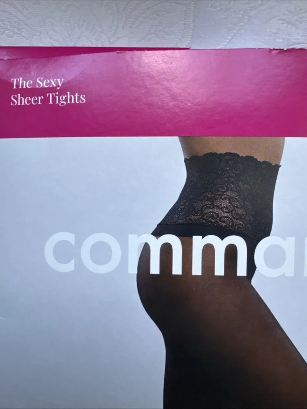 Commando The Sexy Sheer Tights H10T14 Black S Small Hi Lace Waist MSRP $44 NEW